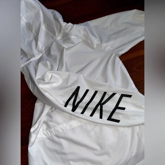 Nike White Pullover Half Quarter Zip Hooded Windbreaker - Picture 2 of 5